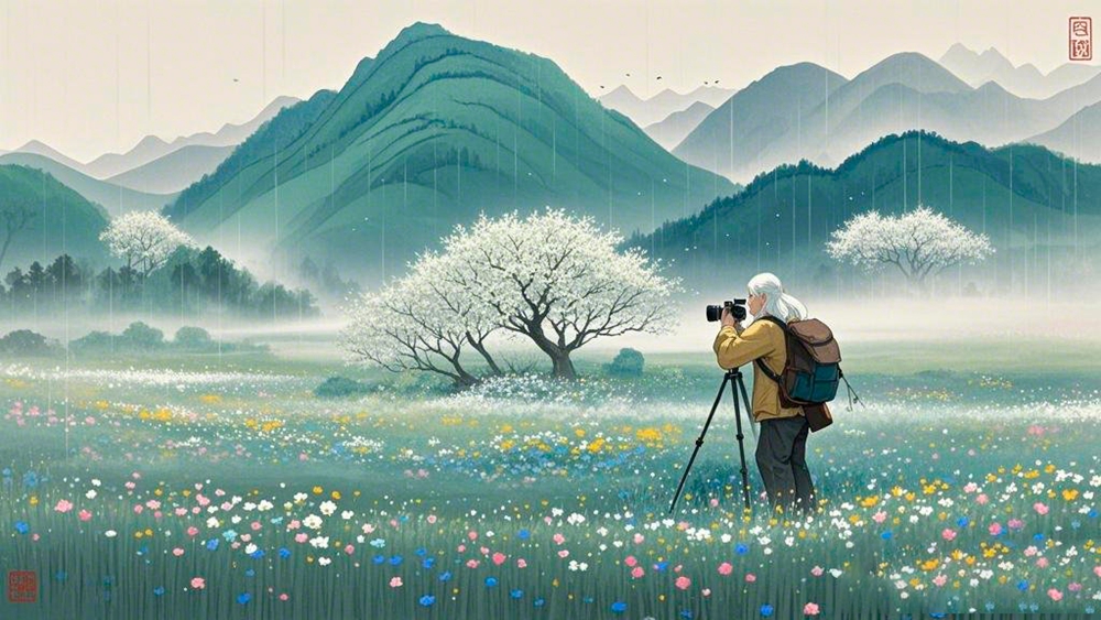 极淡极淡的水墨，晕染大写意，朦胧的烟雨，诗意的，震撼的，大面积留白，远山层叠，春.jpg