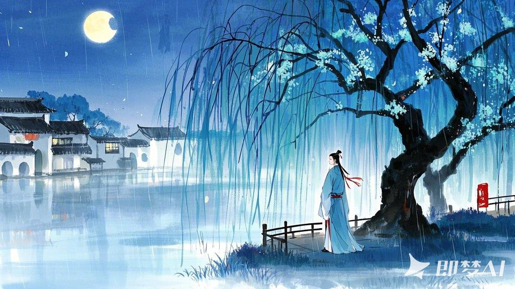 春风梨花白，江南烟雨蒙蒙。独有酒肴不见友，吹拂江南柳絮。月色欲温酒，山色欲劝酒。.jpeg