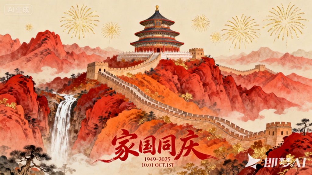 jimeng-2025-09-25-7171-创作一幅国风工笔风格的国庆主题插画，采用纵向全景视角展现.jpg