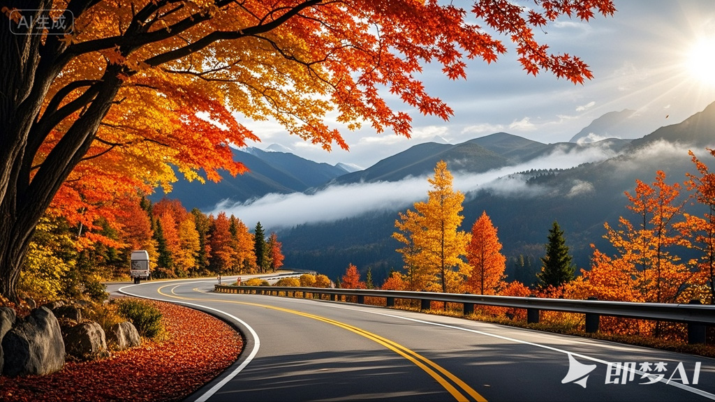 jimeng-2025-10-29-7125-终极摄影作品，9_16壁纸。场景：一条蜿蜒道路穿越绚丽的加拿.jpg